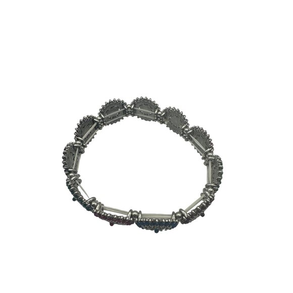 Bohemian Flower Bed Multi Color Floral Stretch Bracelet Pink Purple Blue Green - Picture 5 of 5